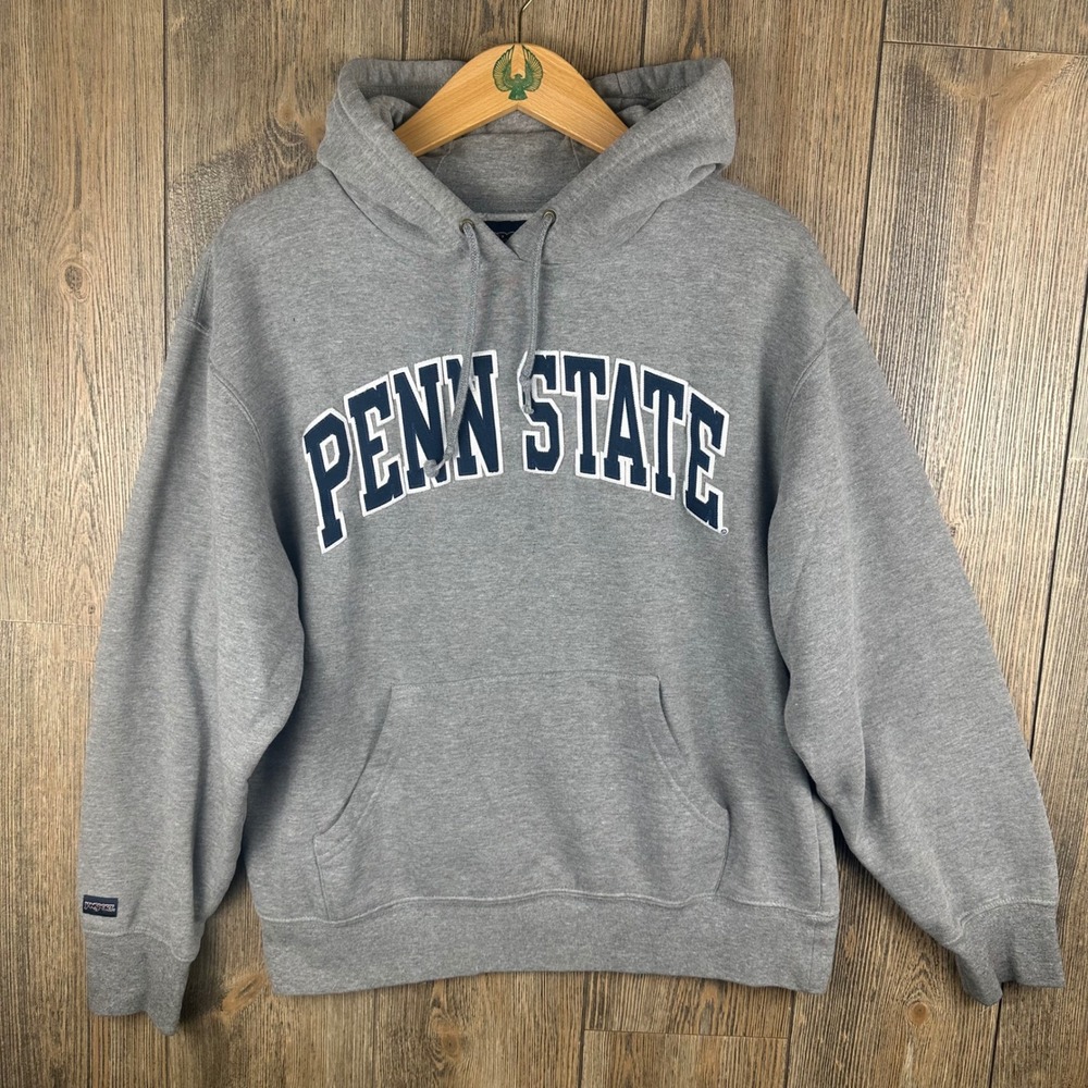 Jansport Penn State Nittany Lions Hoodie Gray Navy Applique Sweatshirt Medium